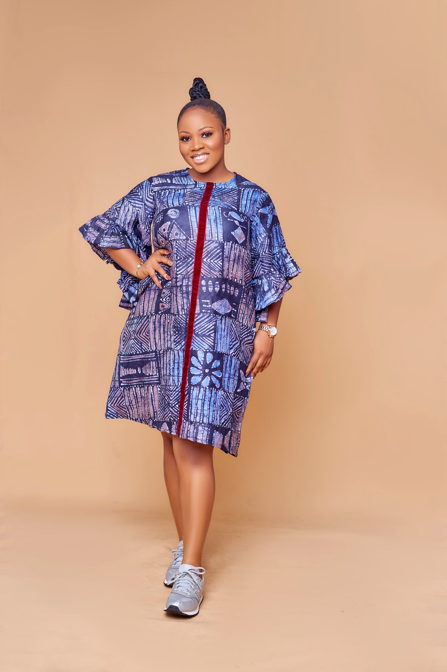 Haniya Adire Short Shift Dress