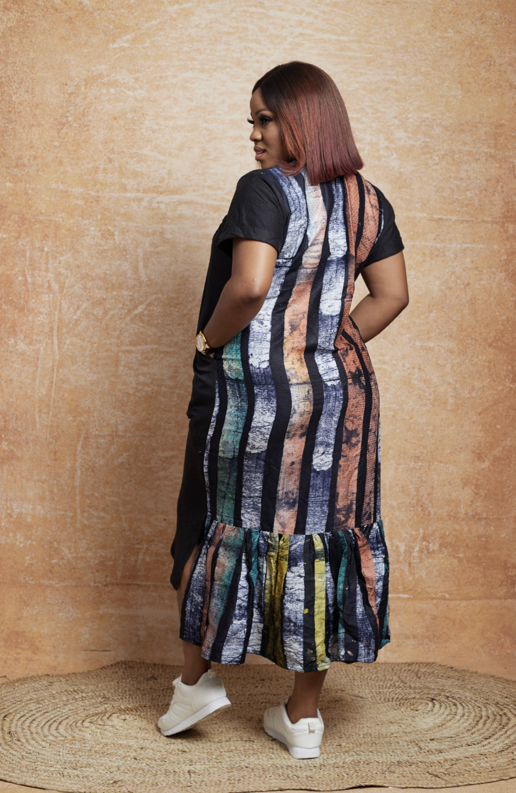 Marietta Jersey and adire tee shirt dress