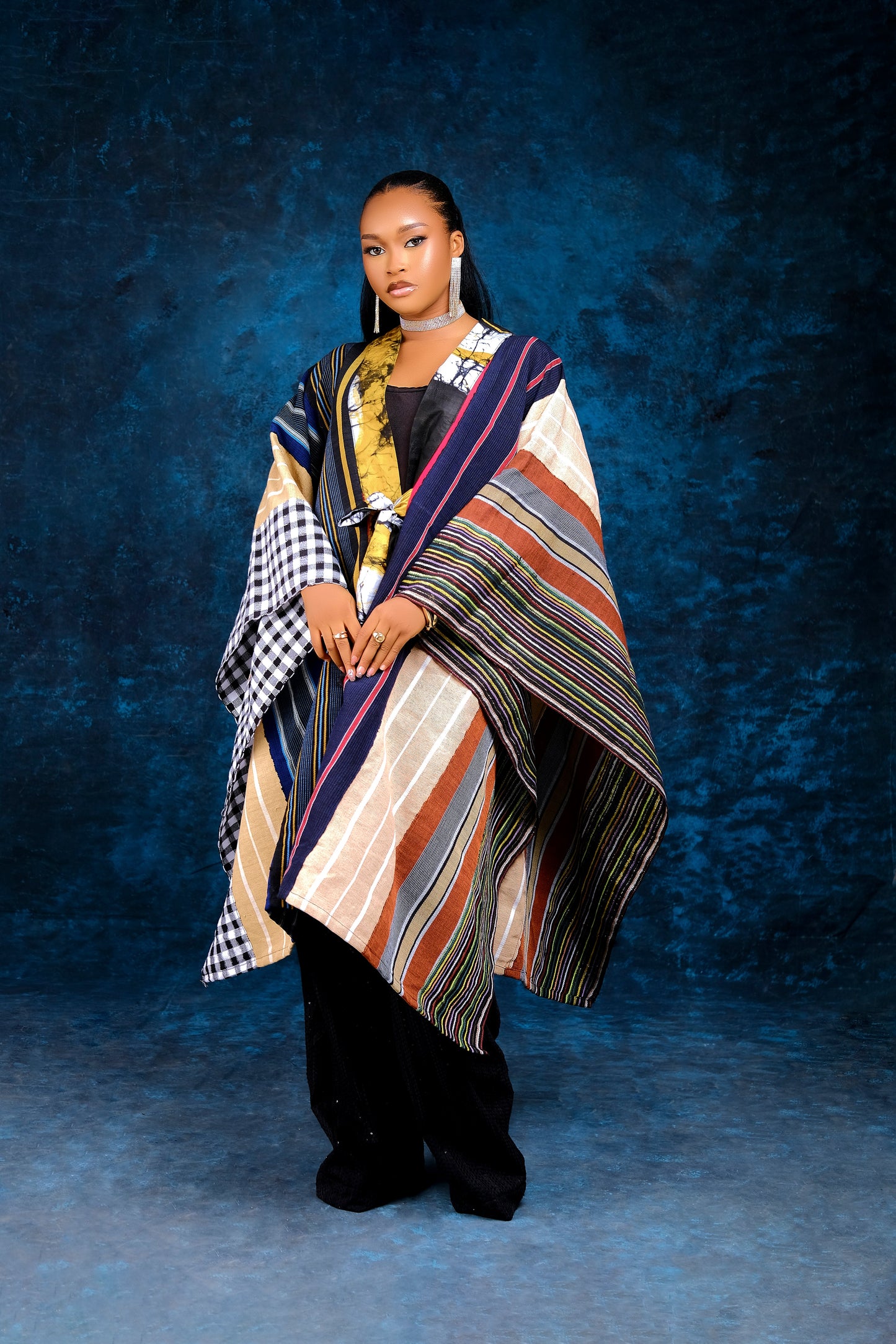 Simisola Aso oke & Adire cape jacket