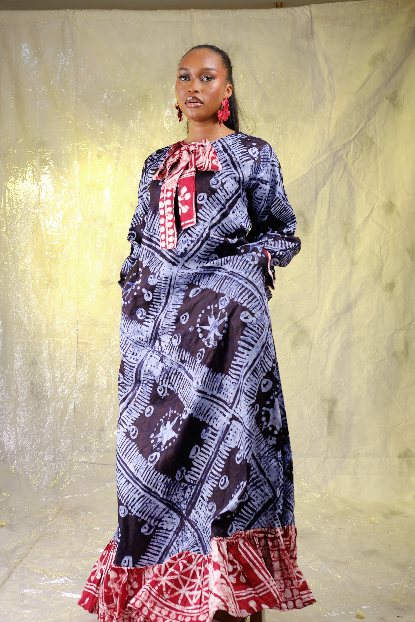 Sadiya Adire Long Dress