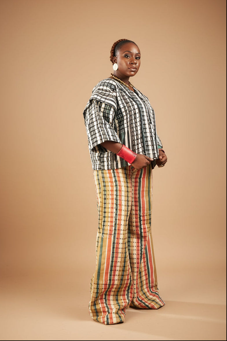 Black & White Onjawu Aso-Oke Boxy Jacket