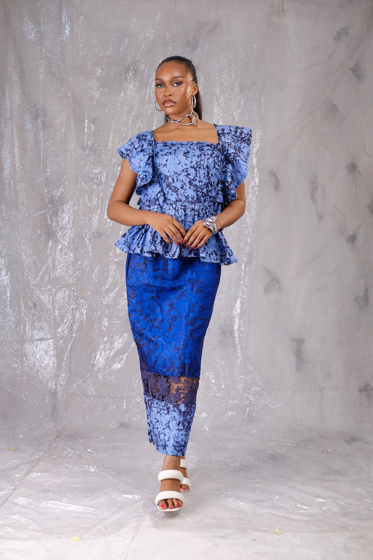 Sewa Peplum Top and Skirt Set