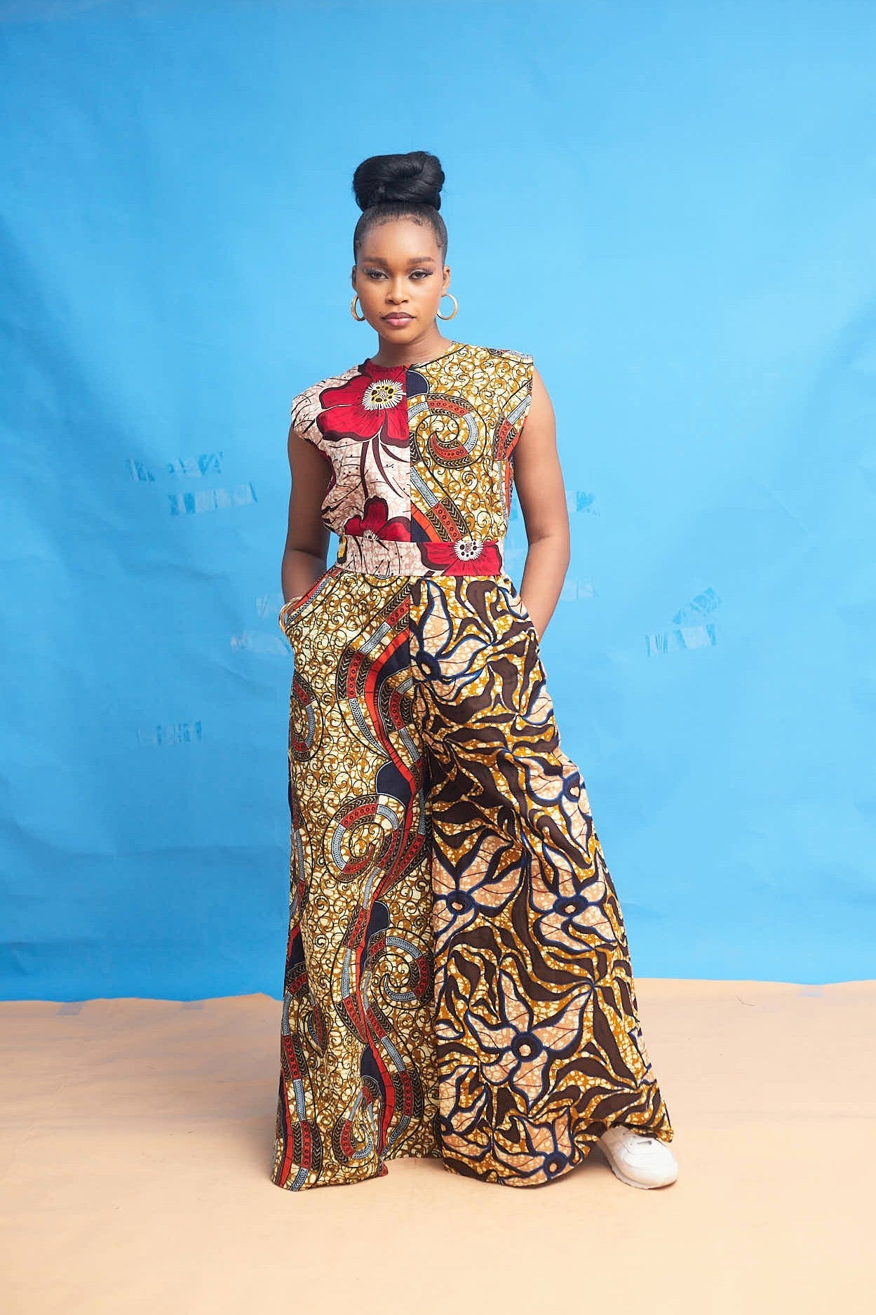 Adetutu  Mixed Ankara print Jumpsuit