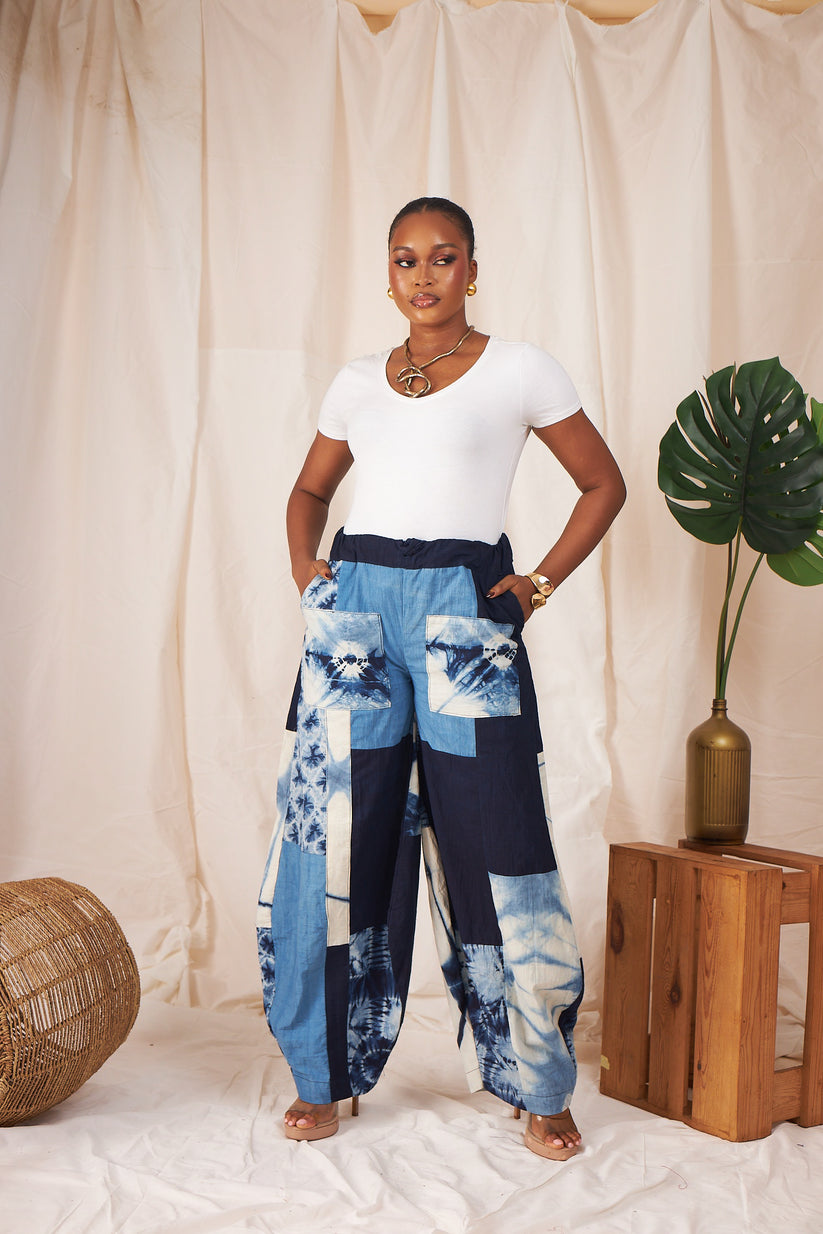 Ayo patchwork pants detail
