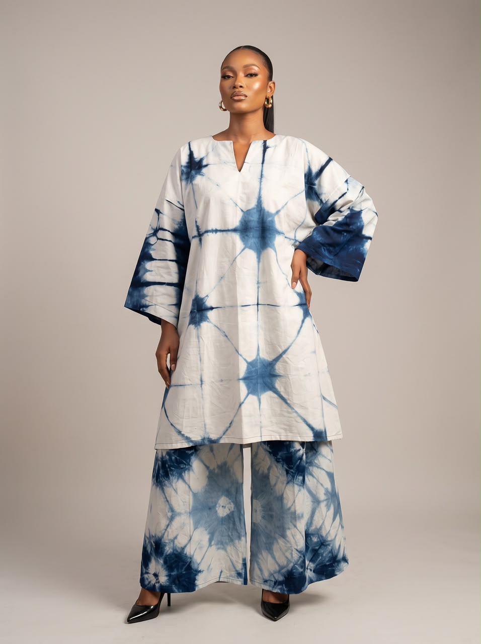 Moboluwaduro Adire tunic set