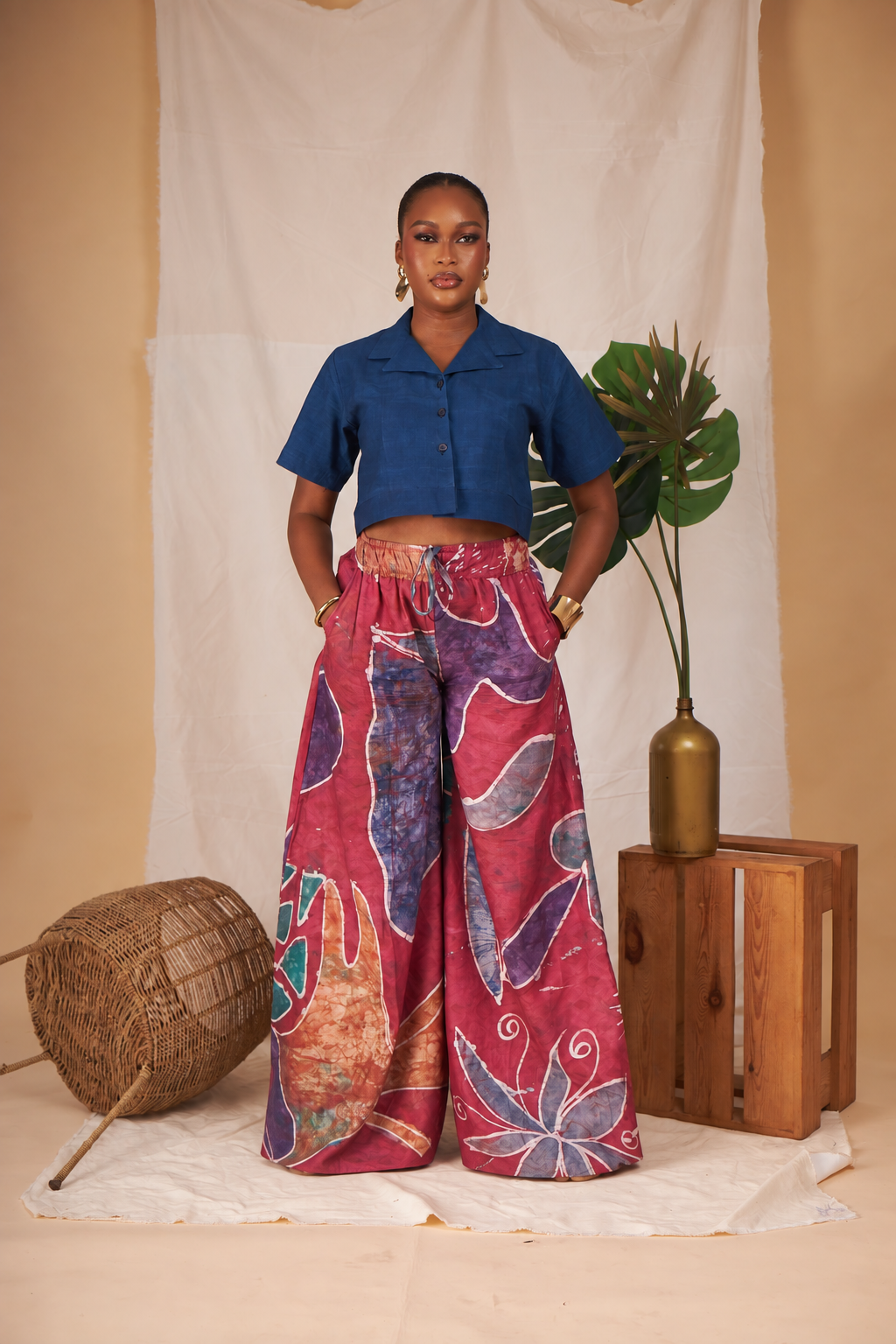 Nandi Adire wide-leg pants set