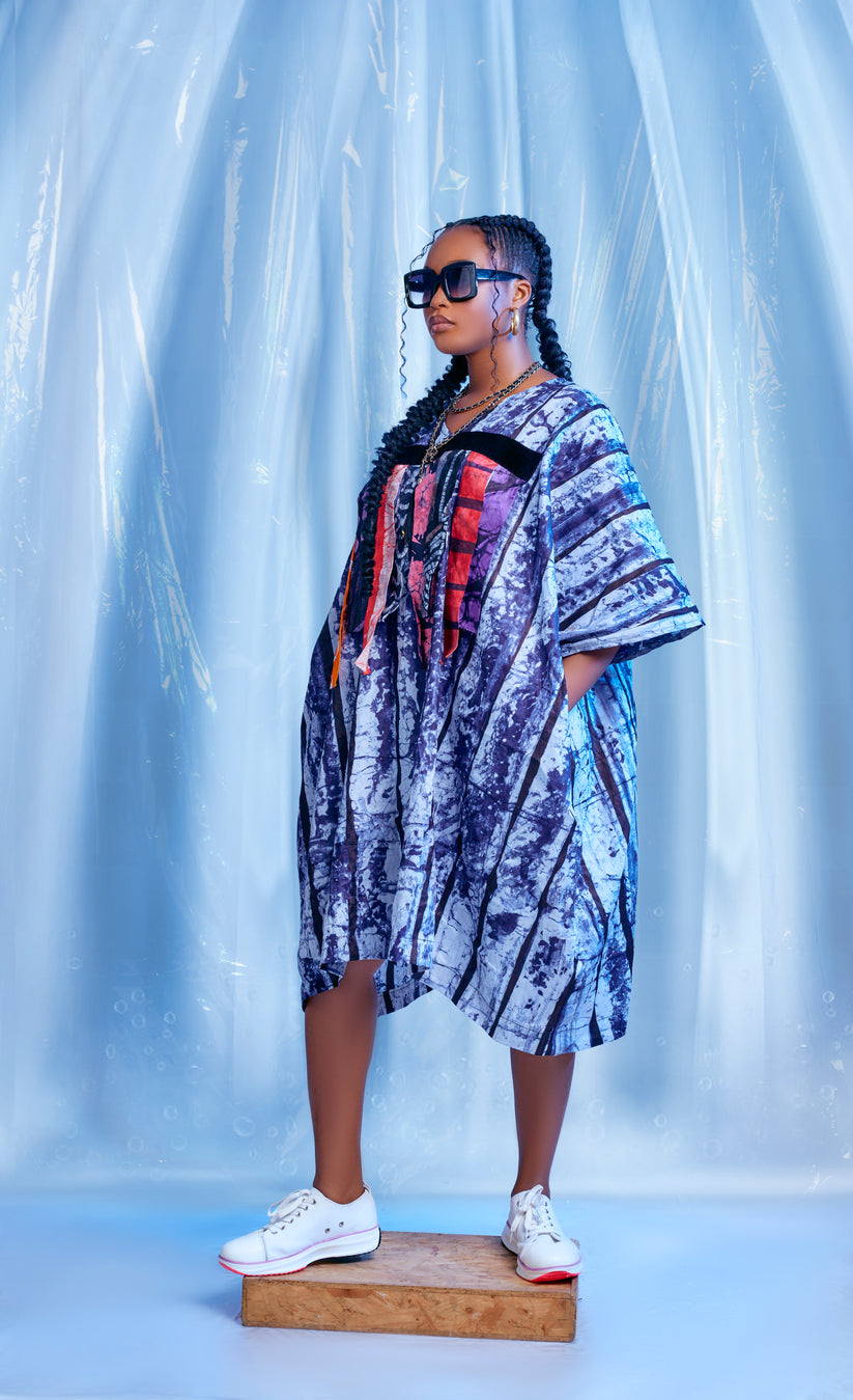 Tife Adire tassel Bou-bou detail