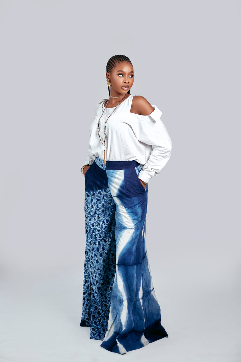 Yara mixed Adire culotte trousers additional view