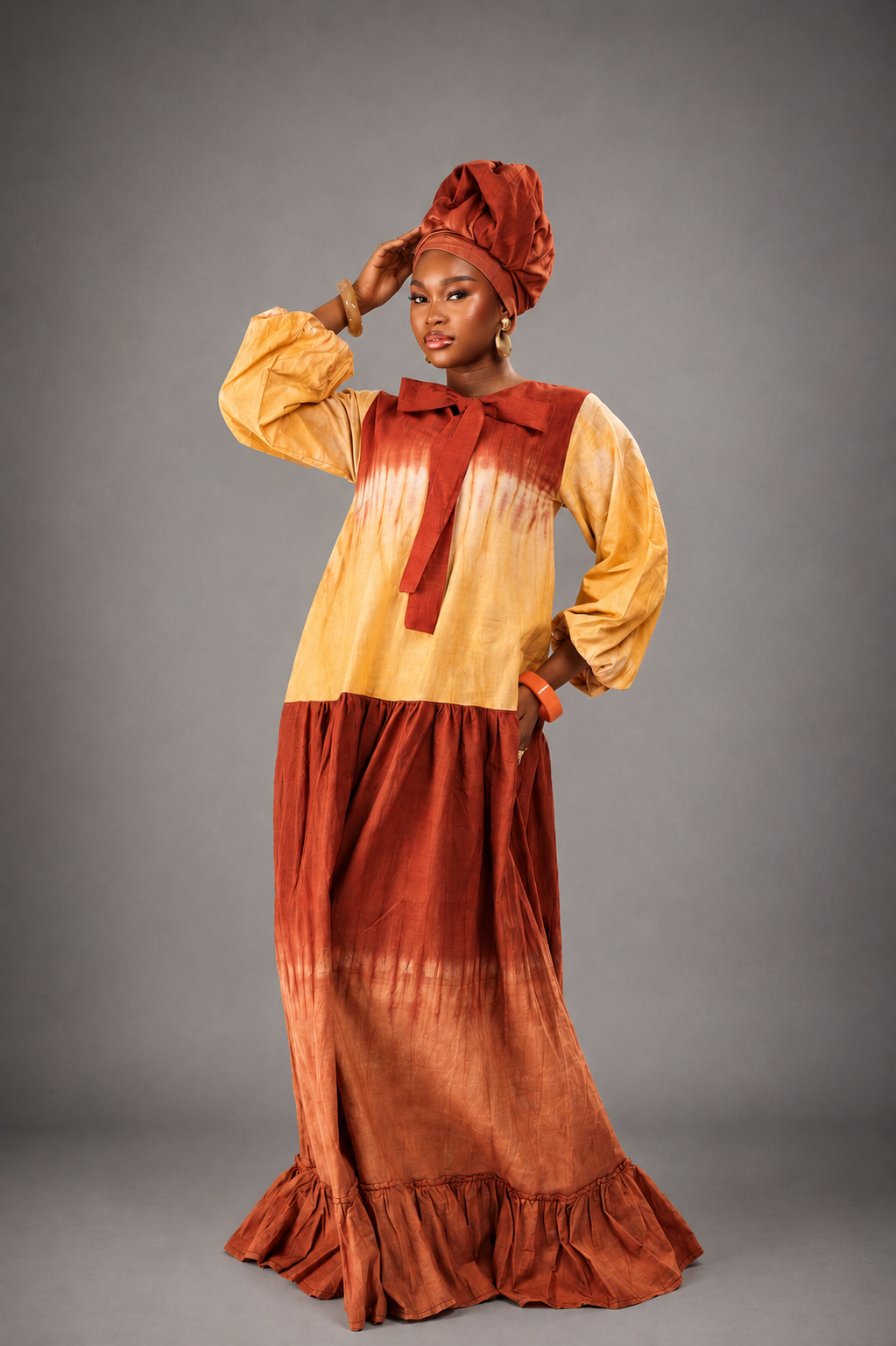 Iyobosa Adire  Long Dress