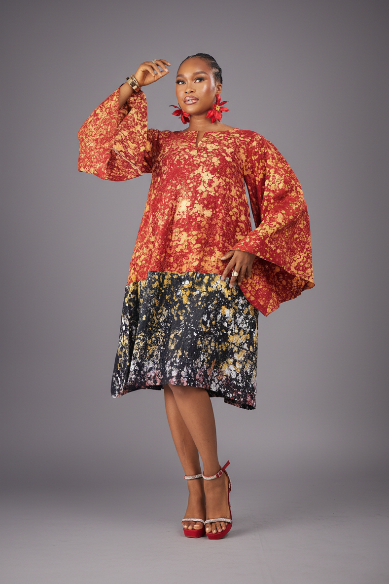 Bibanke Adire Shift Dress