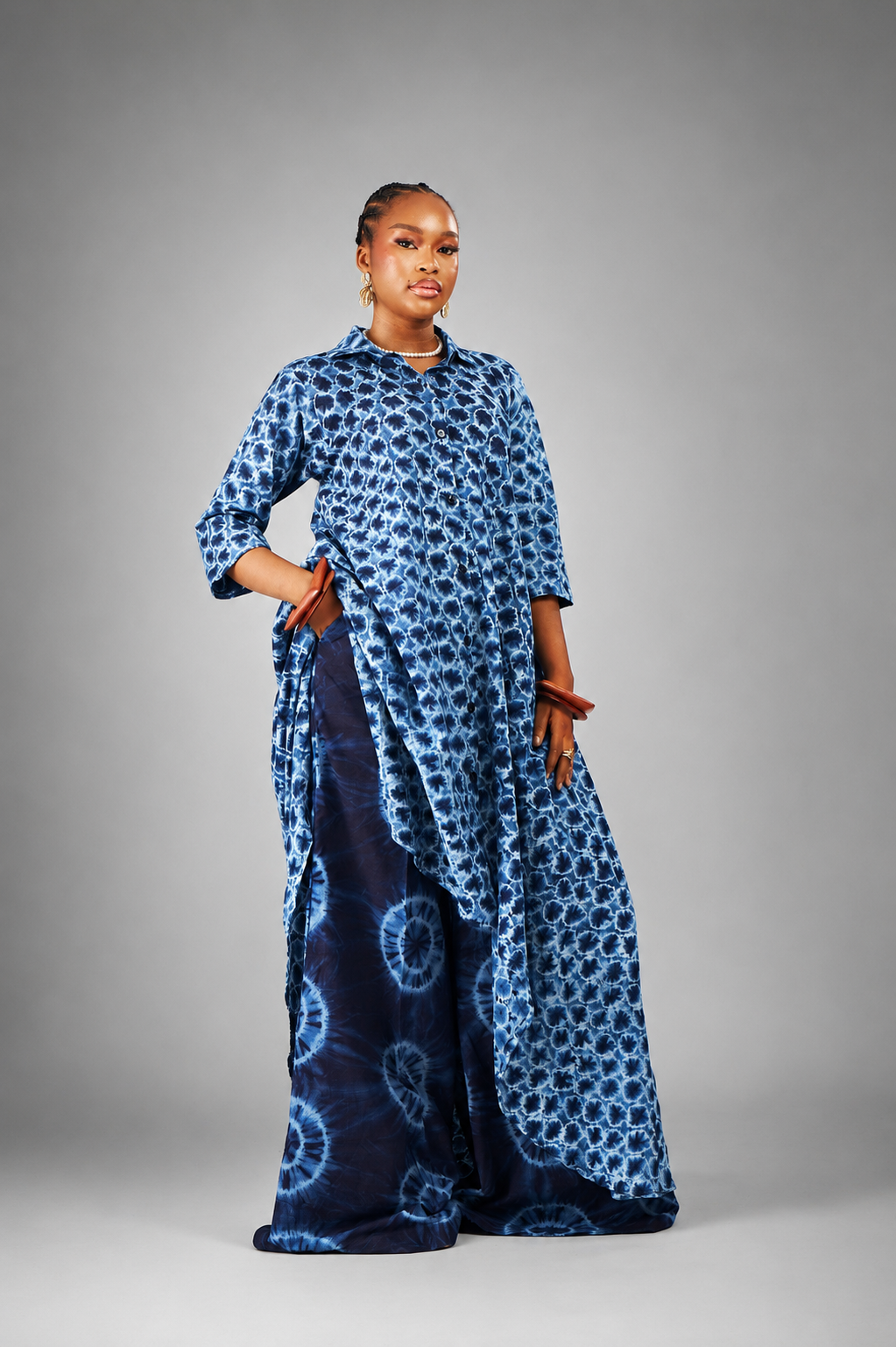 Faiza hi-low Shirt Dress