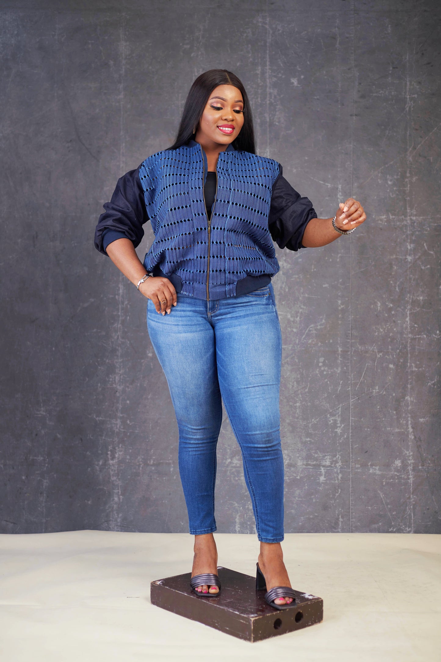 Veste bomber Aso oke en jean