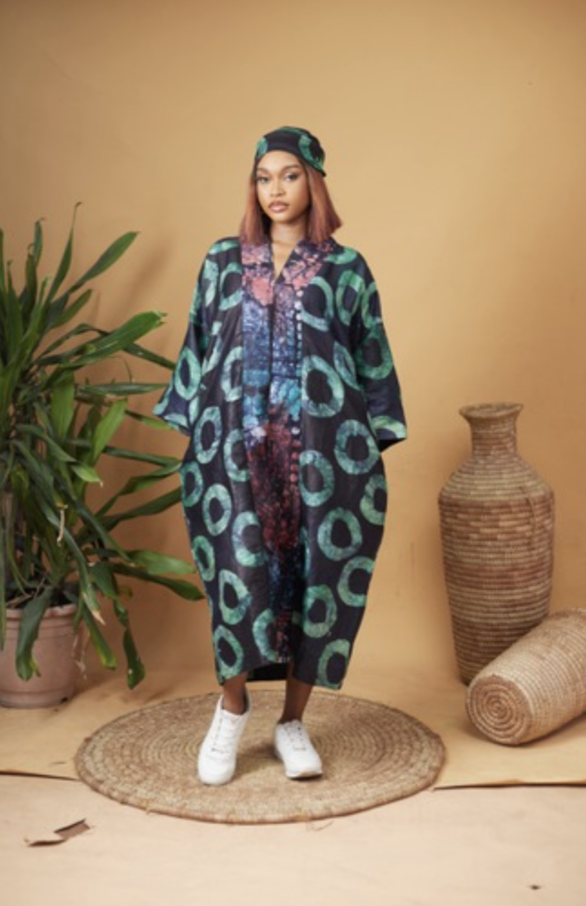 Ruba  Adire Kaftan Dress